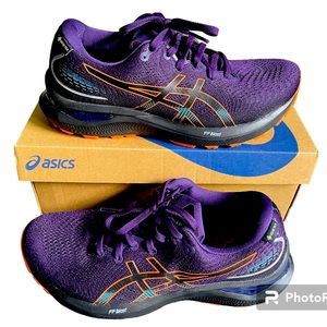 Womens ASICS Gel-Cumulus 24 GTX Night Shade/Nova Orange Size 8.5 EUC  Waterproof